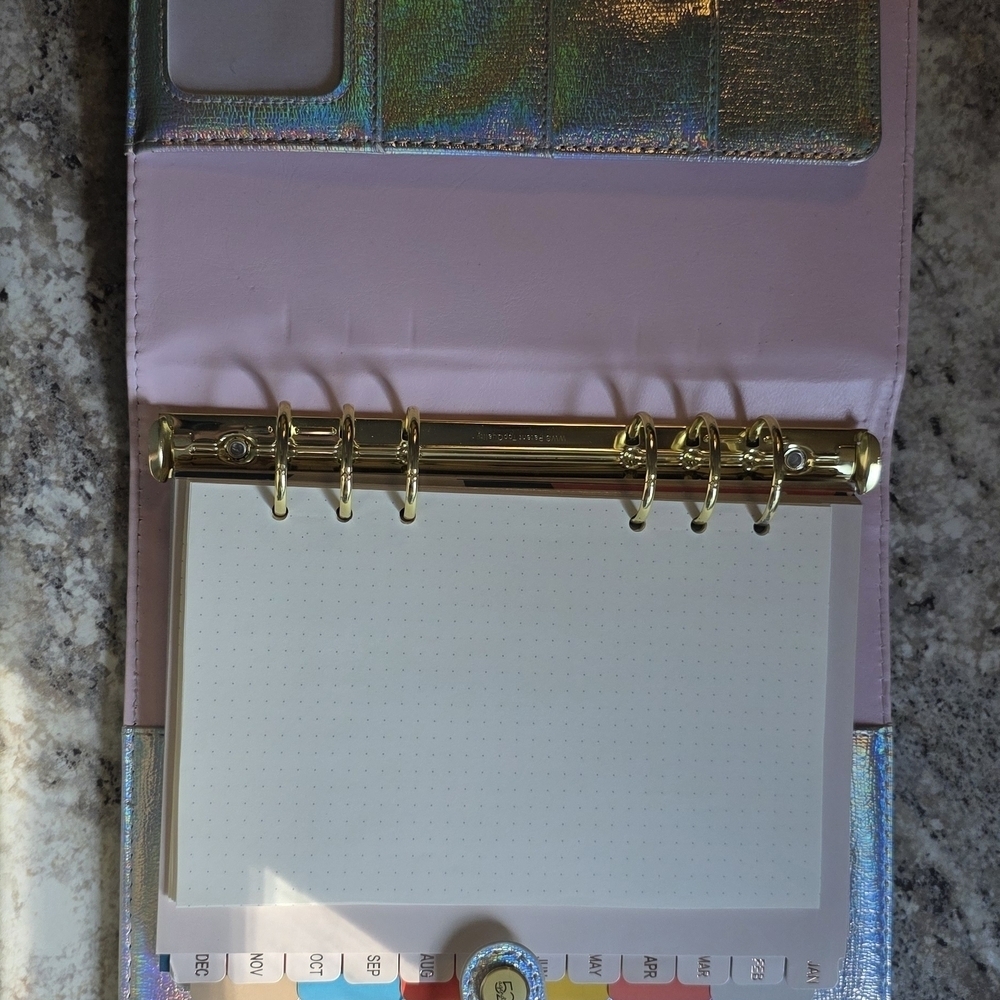 BNWT Holographic Silver Planner with Pink Ribbon For Breast Cancer - Picture 2 of 8